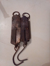Collectible 2-Vintage Metal Hanging Spring Scales Morton & Warranted Balance (b) picture