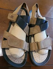 VTG ECCO Cosmo Sandals Shock Point Brown Leather AdjustablStrap Cork 46(12-12.5) picture