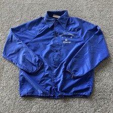 Vintage Pro Knitwear Jacket Mens Medium Blue Bowling Champs Windbreaker 80s picture