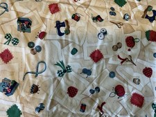 VTG Kitschy Cotton Sewing Fabric Spring Notion Machine Cottagecore 5 Yards 44