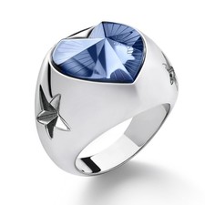 Baccarat 'Etoile De Mon Coeur' Blue Crystal Ring Size 5.75 2813090 picture