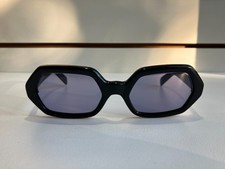 NILSOL Sunglasses Vintage  ITALY 1970's Hexagonal Black frame and purple lens picture