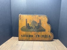 Primitive Folk Art Double-Sided Wooden Sign “Shirk in Hill / Do Little Lane” picture