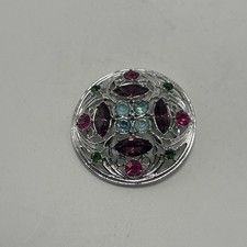 Vintage Sarah Coventry Brooch Pin Metal Rhinestones picture