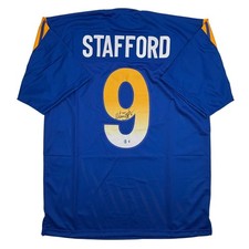 Autographed/Signed Matthew Stafford Los Angeles Blue Jersey Beckett BAS COA picture