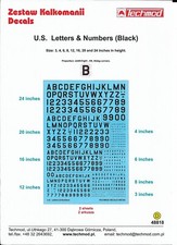 TM48818 Techmod 1:48 Black U.S. Letters & Numbers (X2 Sheets) picture