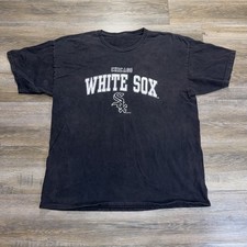 Vintage Faded Black Chicago White Sox Shirt Mens XL Short-Sleeve Spell-Out MLB picture