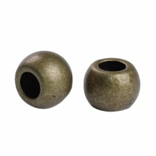 20 pcs Antique Bronze Metal Smooth Ball Spacer Beads – 10mm – Large Hole: 4.5mm picture