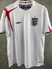 2006 England Home White Retro Soccer Jersey picture