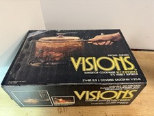 Vintage Corning Vision Ware 2.5l Amber Glass Pot Sauce Pan Lid NOS Box picture