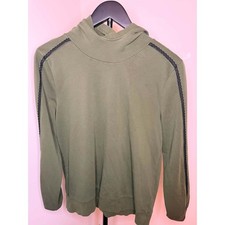 J by Jason Wu Women’s Olive Green Hooded Pullover Lace Trim Size XS picture