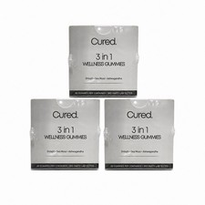 3x Cured 3 in 1 Wellness Gummies Shilajit Sea Moss Ashwagandha 30ct 11 /26. picture