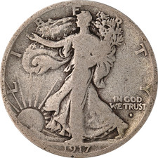 1917-S Obverse Walking Liberty Half Dollar Nice Circ - Great Set Builder - ST... picture