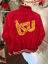 VINTAGE 60s Iowa State Cyclones Satin Bomber Jacket -Made in USA 24 x 24 picture