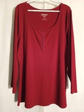 Torrid Super Soft-Dark Red Rib Knit Long Sleeve 1/4 Hook & Loop Top-4X picture