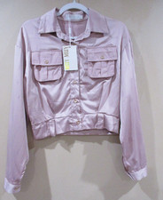 MUY MUY Fancy Collection Shirt Women M Pink Satin Long Sleeved picture
