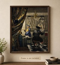 Vintage 1940s Medici Masters Jan Vermeer The Art of Painting Print ONLY No 7 picture