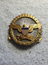  Original Army Military Department  Defense Identification Badge Sterling  picture