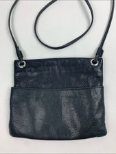 Margot Classic Black Leather Crossbody Bag Minimalist Shoulder Bag Pockets Zip picture