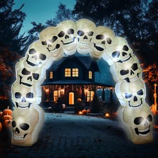 Leyndo 8 ft Halloween Inflatables Archway Outdoor Large beige, black picture