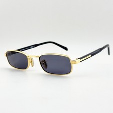 Prada PRB54S Men's Rectangle Sunglasses Gold Gray Lens Black Temples 54mm picture