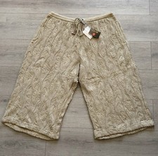 VINTAGE NWT COOGI AUSTRALIA 3D TEXTURED CABLE KNIT SHORTS BEIGE CREAM 4XT picture