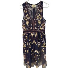 Anthropologie Moulinette Soeurs Alicante Floral Embroidery Beaded Dress Size 6 picture
