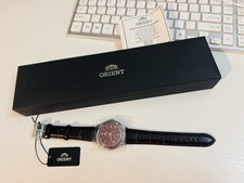 Orient Automatic Bambino Version 2 Burgundy Dial Date 40 mm  Leather Box Papers picture