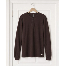 NWT Vuori Men's Waffle Henley, French Roast, New, Sale picture
