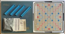 Vintage Scrabble Deluxe Turntable Edition Crossword Game COMPLETE Original Box picture