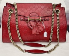 GUCCI Emily Chain Shoulder Bag Red Leather Bag 295403 picture