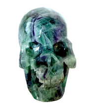 958g Rainbow Fluorite Crystal Skull Polished Hand Carved picture