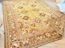 Beautiful 1950s French Janus Wool rug handmade Agra Design 7x10 mid century picture