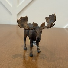 Schleich Male BULL MOOSE 2002 Retired Wildlife Animal Figurine Toy Antlers picture