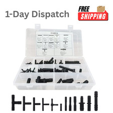 113PCS Vacuum Hose Connector Assortment Kit Nylon Auto Tee & Straight Fittings S picture