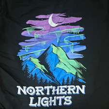 Jetty Extracts Northern Lights Graphic Logo Black T-Shirt Men's L picture