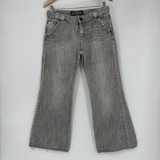 2000s NikiSix Denim low-rise flared jeans 30x26 wide leg gray Grunge Korean Y2K picture