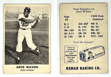 1950 Remar Bread Artie Wilson Oakland Oaks D317-5 PCL Negro Leagues Star picture