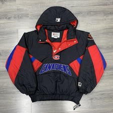 Vintage 1990S Starter Montreal Canadiens Jacket Large Rare Men’s Black Zip Up picture