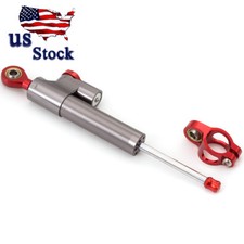 Steering Damper Universal Adjustable Motorcycle Gray Steering Damper Stabilizer picture