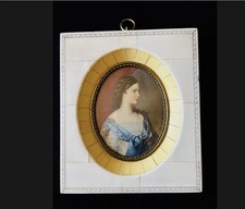 Antique 19c HAND PAINTED Miniature Portrait Empress Elizabeth Of Austria SISI picture