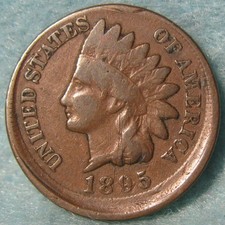 1895 Off Center Indian Head Penny Small Cent Old US Error Coin #553 picture