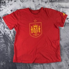 Spain National Team Red Adidas Shirt Men's Large Selección Española España RFEF picture
