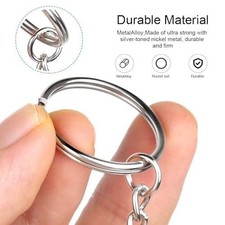 DIY Crafts Silver Key Chain Rings Kit, Keychain Rings with Chain and Jump Ring w picture
