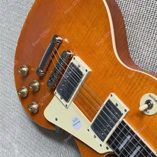 Solid Body Aged Electric Guitar Stainless Fret Yellow Flamed Maple Top No Logo picture