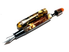Japanese vintage celluloid ink shot off fountain pen 13cm picture