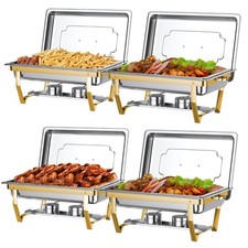 1/2/4Pack 9L Chafing Dish Buffet Set Stainless Steel Chafer for Parties Gold picture