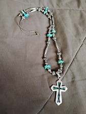 Vintage 925 Navajo Sterling Silver & Turquoise Necklace 😍🔥🔥🔥 picture