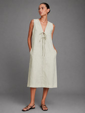 COS White Linen Midi Dress – V-Neck, XS picture