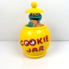 Vintage 1978 Illco Sesame Street Cookie Monster Cookie Jar Press N Go Toy picture
